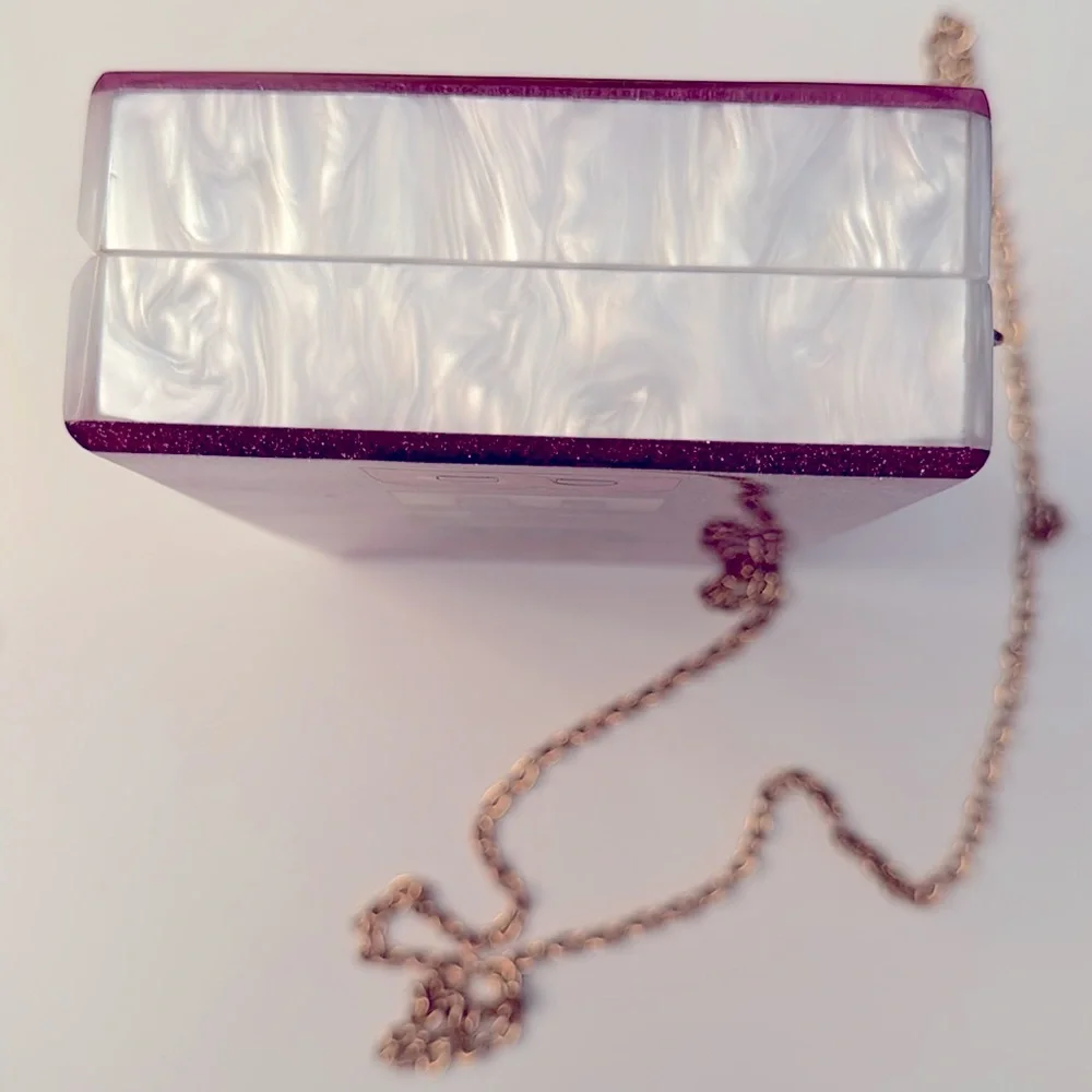 🦄BARI LYNN Unicorn Acrylic Box Bag w/glitter - Picture 7 of 8